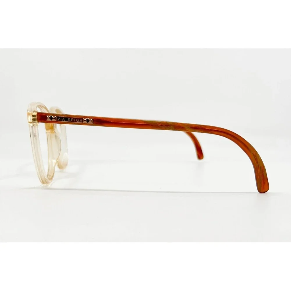 Via Spiga Eyeglasses Womens Clear Brown Designer Frames 54-16-140